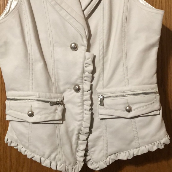 Bagatelle White Leather Vest - Picture 3 of 5